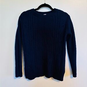 Gap wool dark blue cable knit sweater size small
